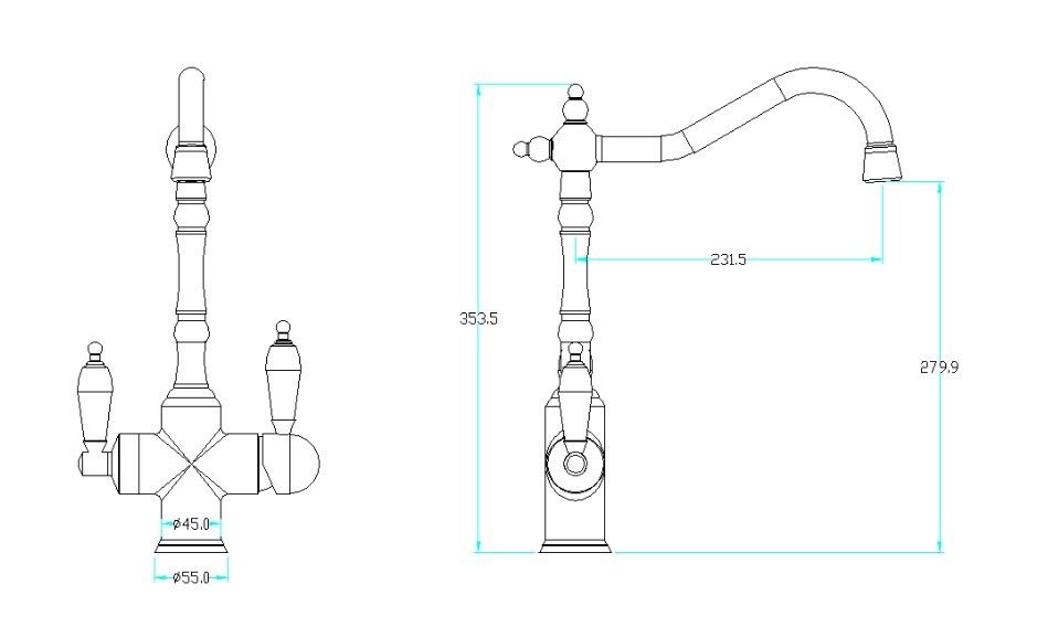 Приобрести boheme смеситель для кухни medici, бронза 111