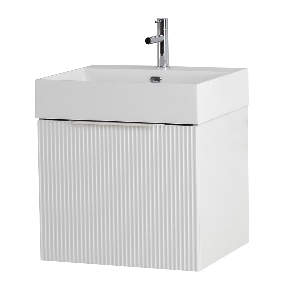 Приобрести cezares тумба подвесная с раковиной premium 50 см plisse bianco opaco, белая 55431