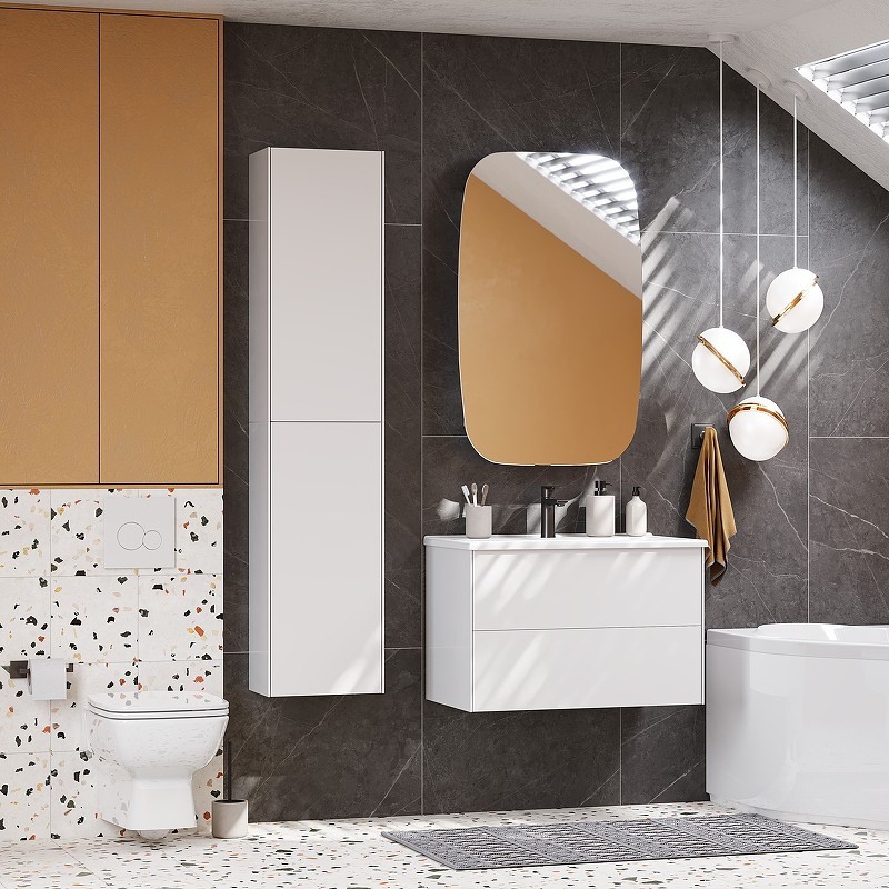 Приобрести тумба подвесная с раковиной акватон сохо 75 см, белый глянцевый