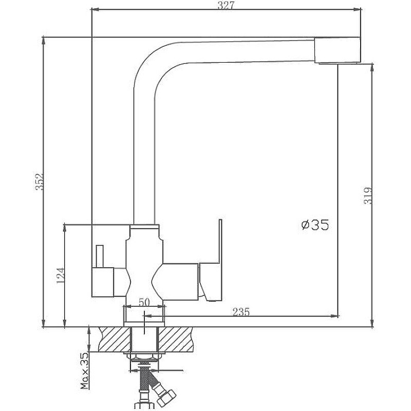 Приобрести haiba смеситель для кухни 352мм, нержавеющая сталь hb-76802
