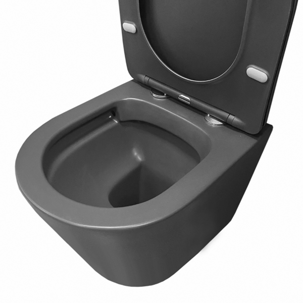 Приобрести comforty подвесной унитаз 105mdh безободковый, сиденье дюропласт softclose тонкое, быстросъёмное (графит матовый)