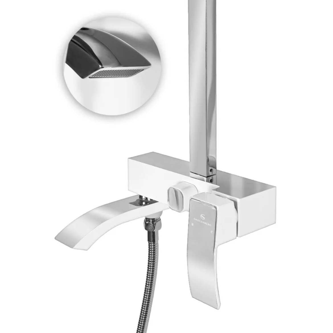 Приобрести grocenberg душевая система, белая\хром gb7007-1wc