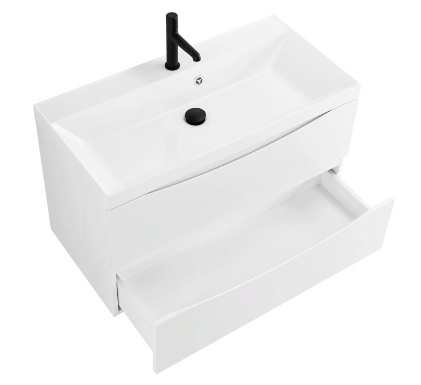 Приобрести тумба подвесная с раковиной belbagno marino-800-2c-so-bl-p 80 см, bianco lucido