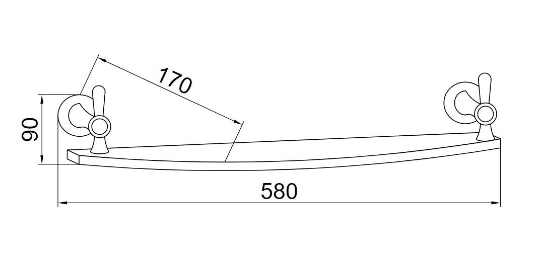 Приобрести boheme полка в ванную комнату puro 58 см, хром\кристаллы 10707