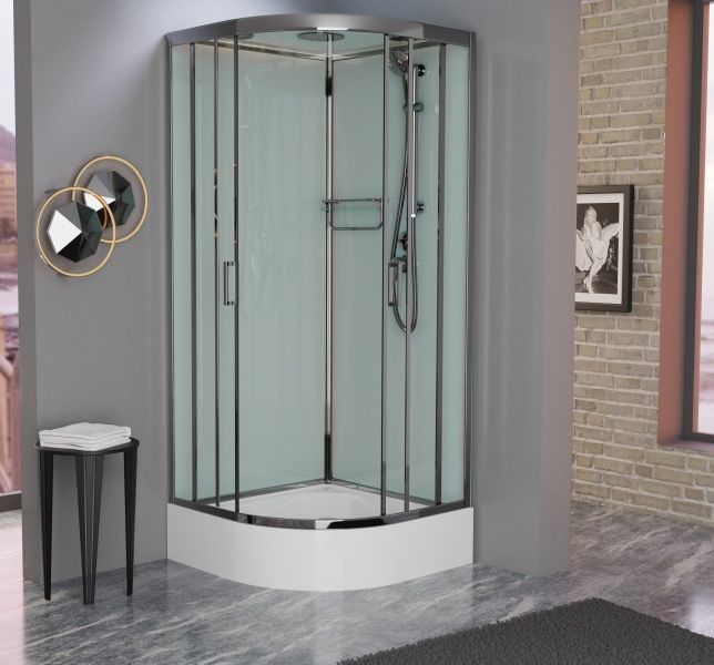 Приобрести frank душевая кабина f409/1 brilliant средний поддон, полукруглая