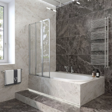 Veconi Шторка на ванну Palau 120x150 см, Хром, прозрачное PL74R-120-01-19C4