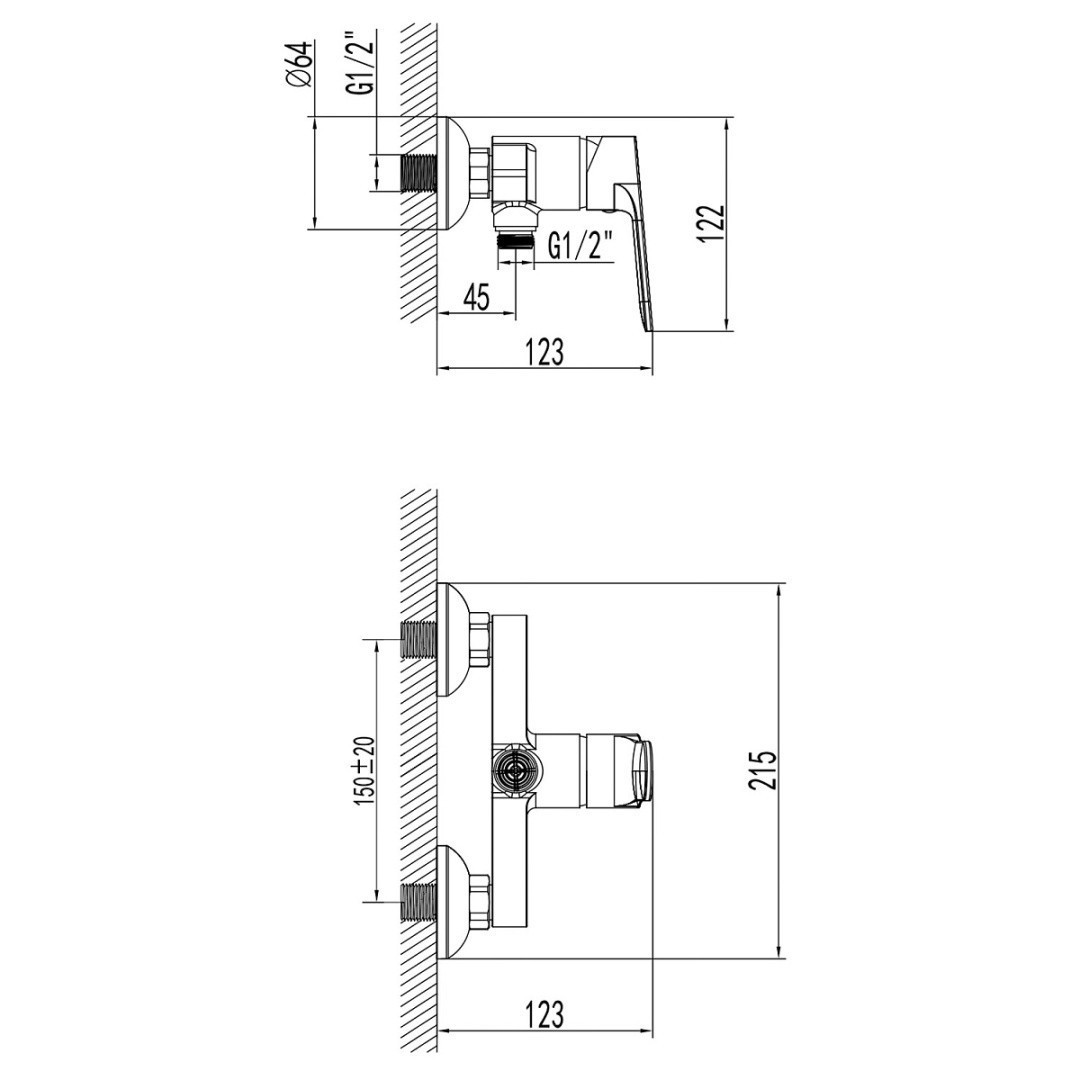 Приобрести azario смеситель для душа elvis 215мм, хром az-wwk338155c