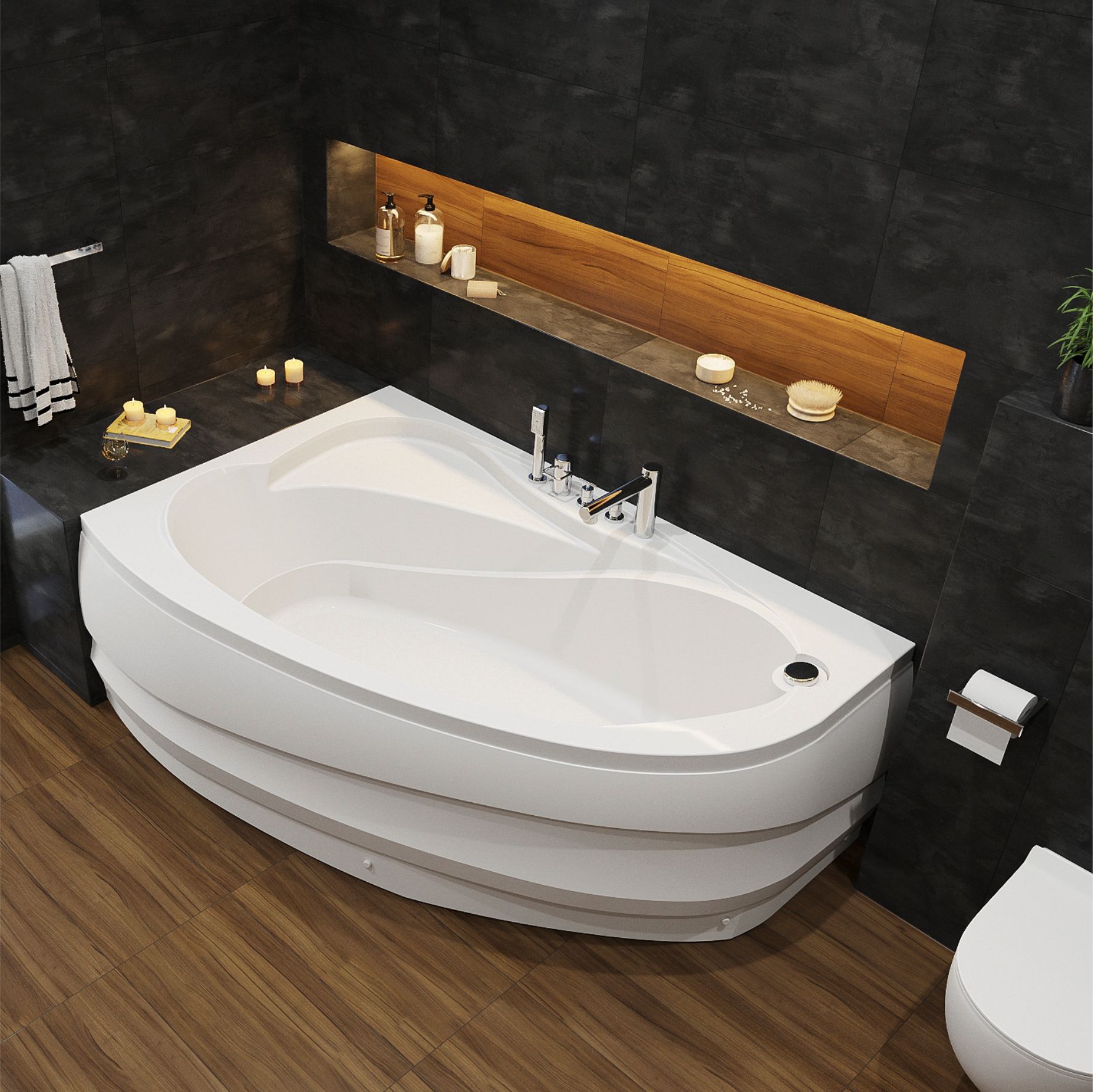 Приобрести mirsant ванна акриловая sole pandora 165*110 см, белая, левая ут000037786