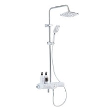 Душевая система Azario с поворотным изливом, с термостатом, хром/белый (AZ-821)