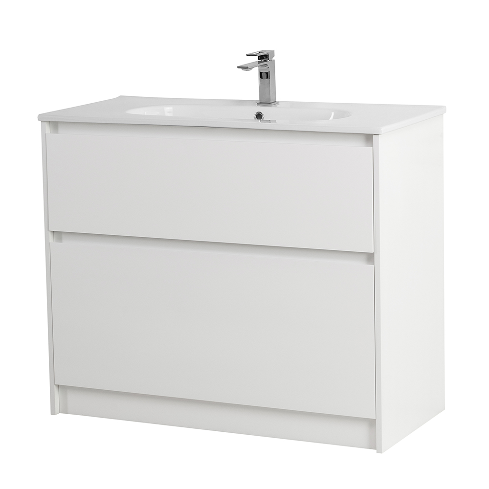 Приобрести belbagno тумба с раковиной kraft 100 см bianco opaco, раковина белая lov-1000-lvb