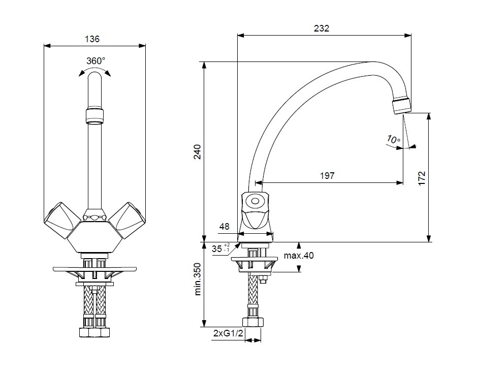 Приобрести смеситель для кухни vidima practic ba231aa