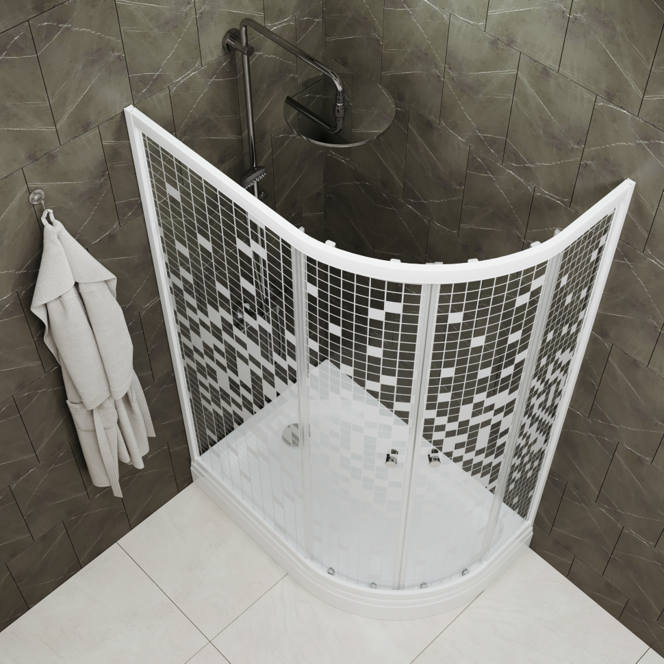 Приобрести тритон душевое ограждение коралл а 120х80 см, белая, узор, левое щ0000043489