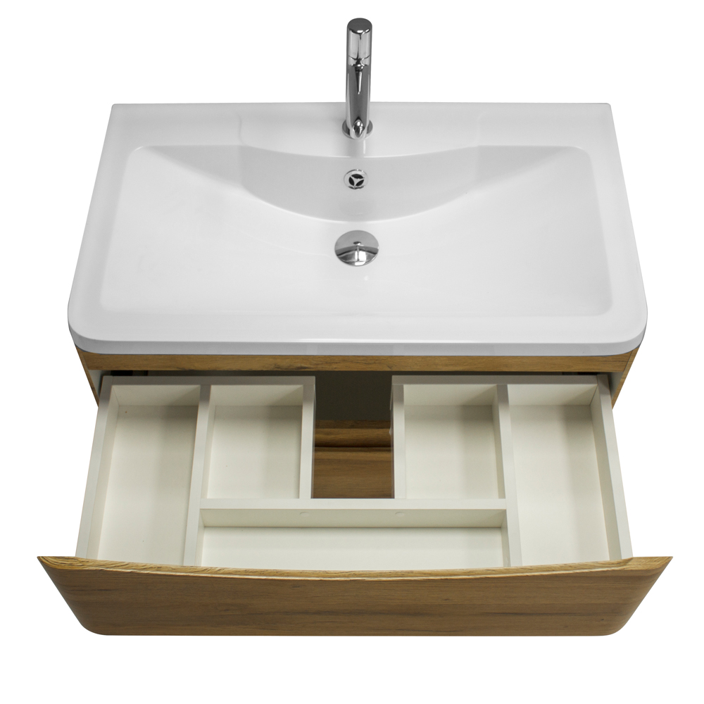 Приобрести belbagno тумба с раковиной acqua 90 см, подвесная rovere rustico, белая раковина
