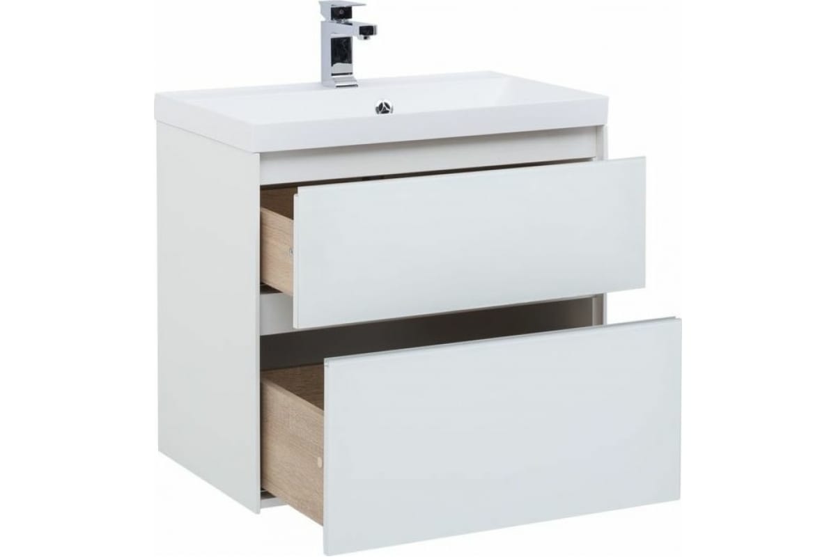 Приобрести aquanet тумба с раковиной гласс 60 см, белая