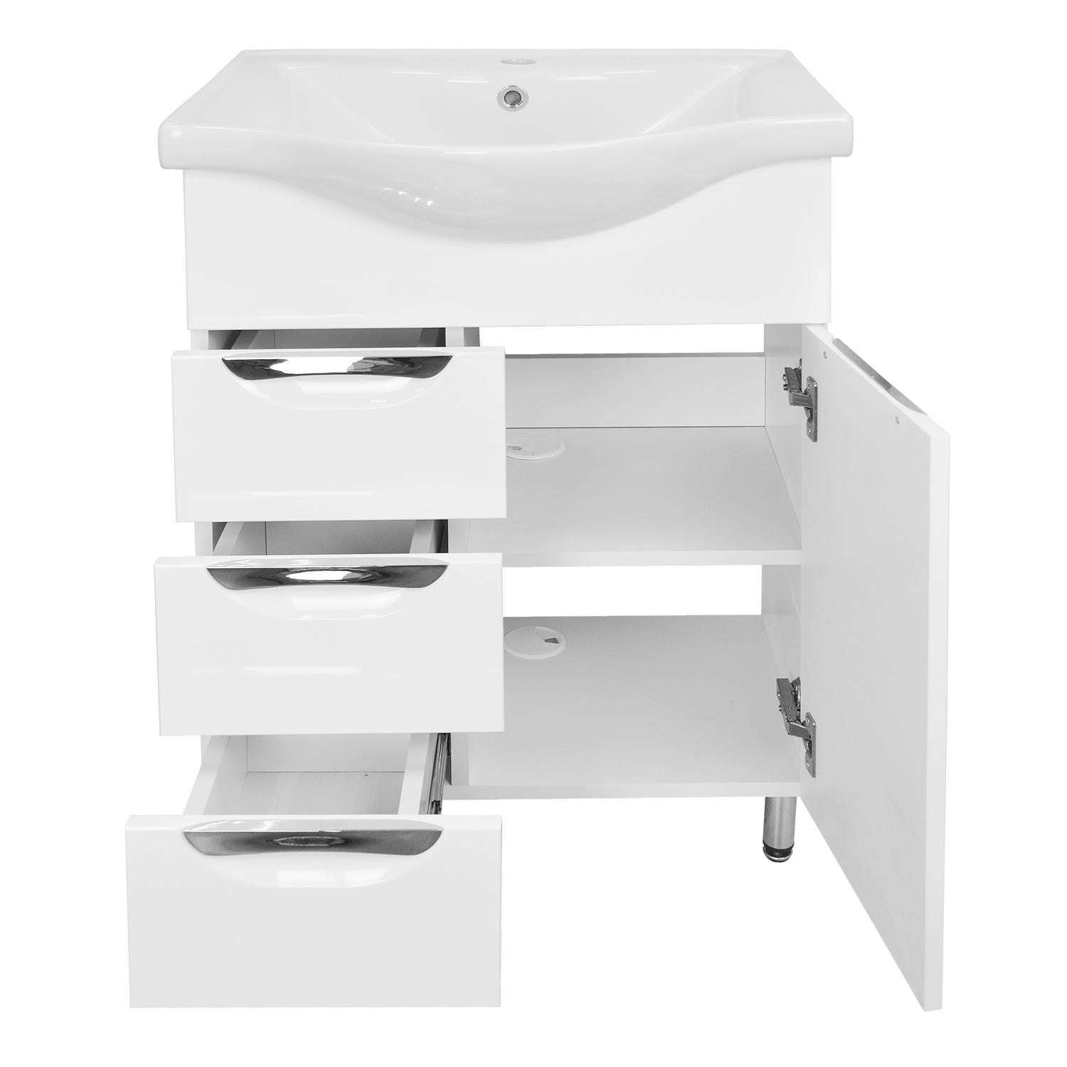 Приобрести loranto тумба напольная с раковиной стиль- 60/3 60х84 см, белая (cs00070537)