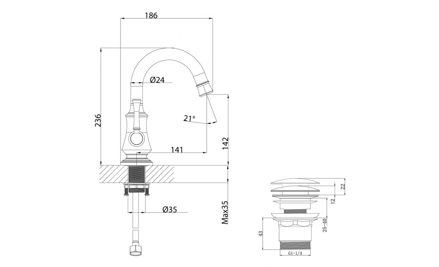 Приобрести lemark смеситель для раковины peretto с донным клапаном, черный\бронза lm6307rb