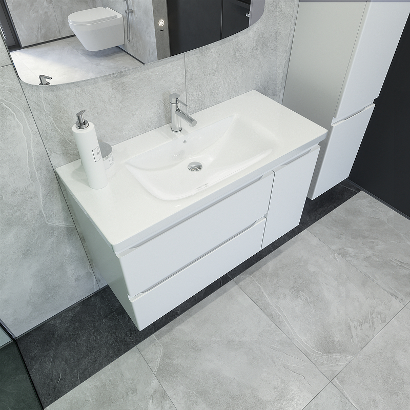 Приобрести caprigo тумба с раковиной подвесная forte 100 см, белая 36115r-sf027