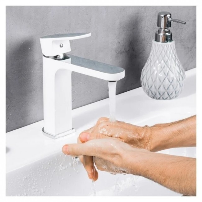 Приобрести gappo смеситель для раковины g1083-8, белый\хром 30070