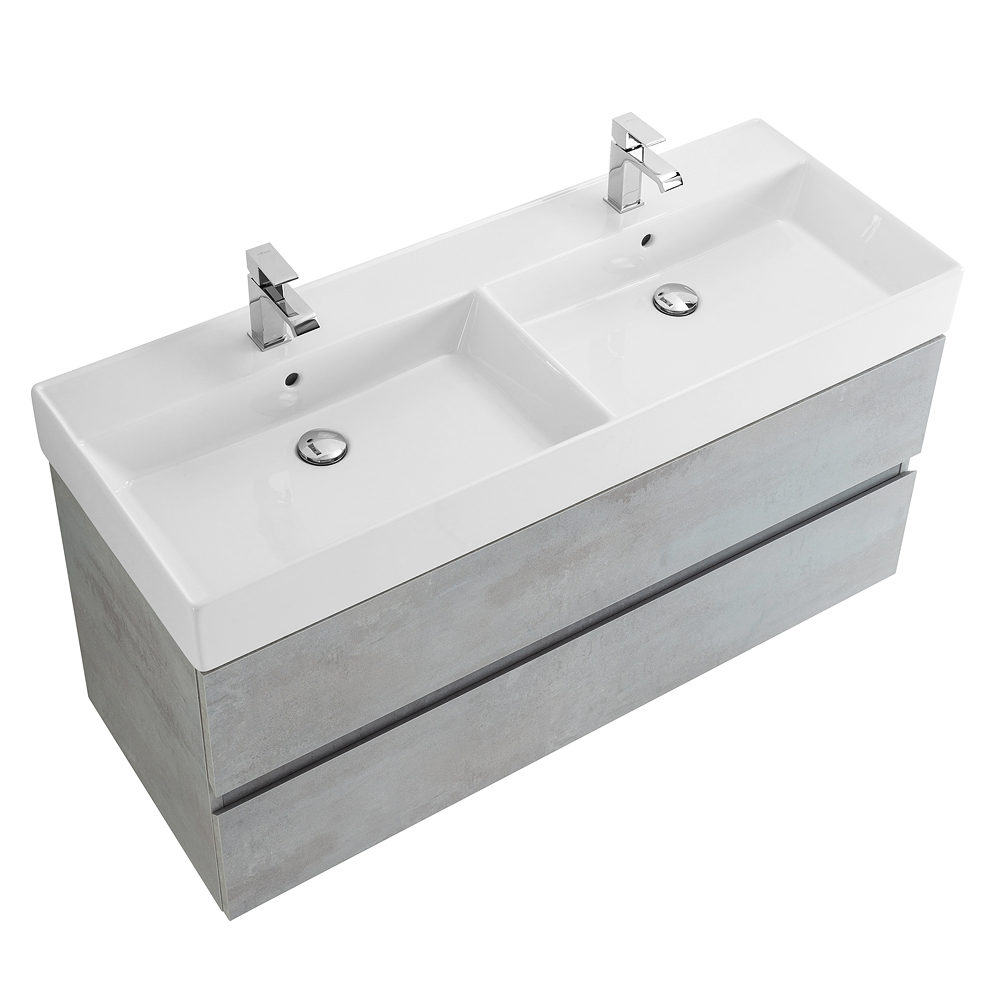 Приобрести cezares тумба подвесная с раковиной molveno 46 120 см beton, бетон molveno 46-120-2c-so-2-bet