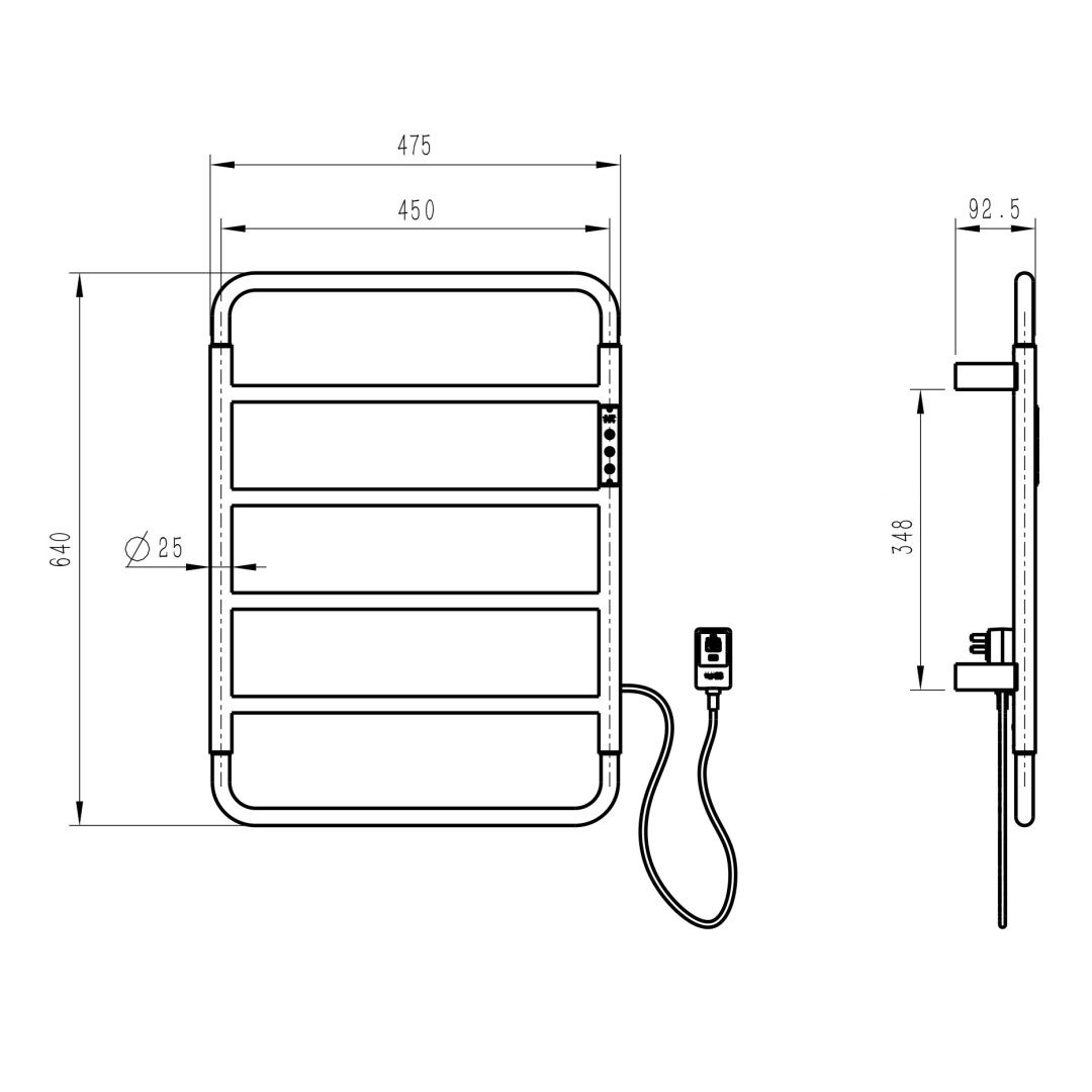 Приобрести полотенцесушитель электрический wonzon & woghand wismar, черный матовый (ww-al201-mb)