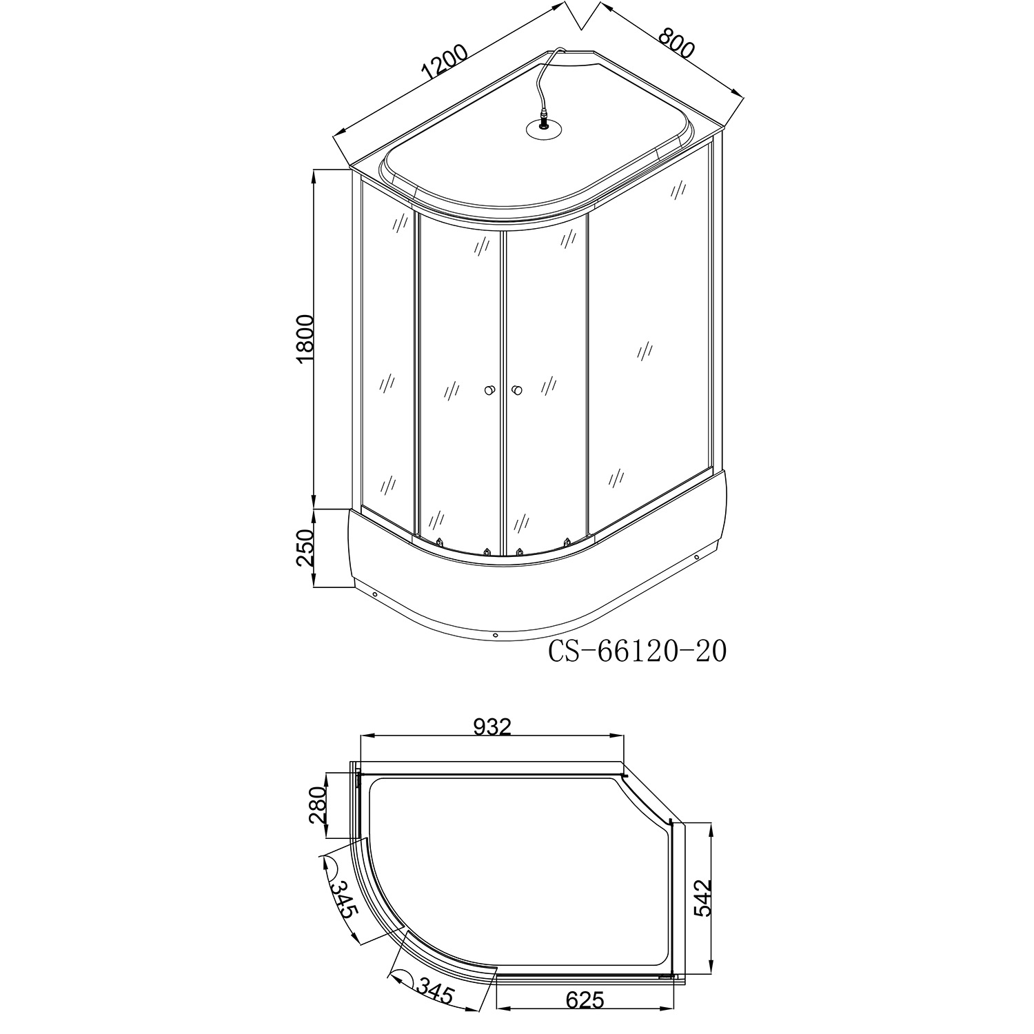 Приобрести loranto душевая кабина 120х80х215 поддон 20 см, черный кирпичный узор, серое стекло 4 мм, профиль черный (cs-66120-20r gb 120)