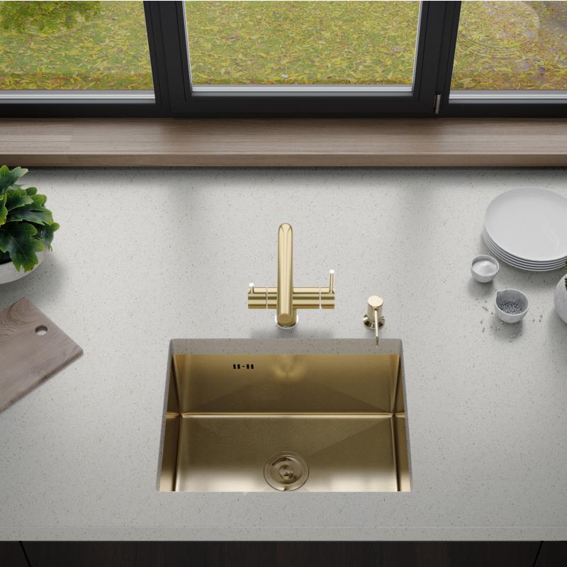 Приобрести gerhans кухонная мойка 50х50 см, золото