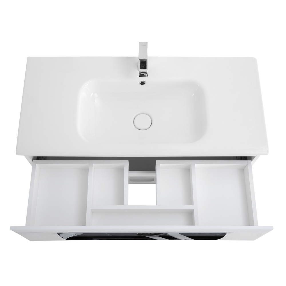 Приобрести cezares тумба подвесная с раковиной eco-cer 100 см bianco lucido, белый глянец eco-cer-1000-2c-so-bl