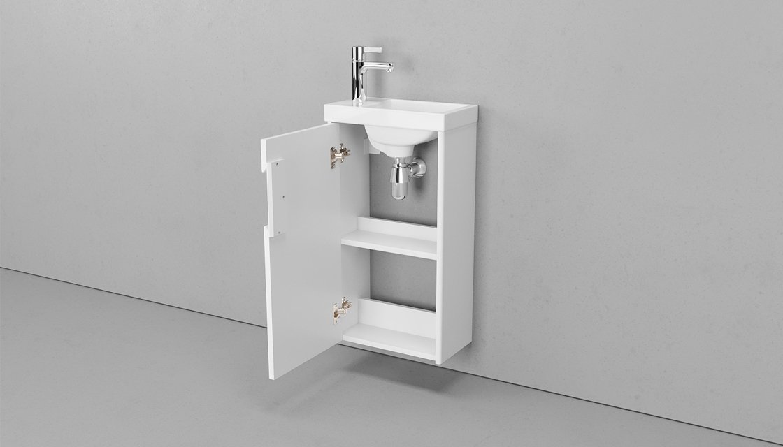 Приобрести тумба подвесная с раковиной velvex klaufs 40 см белый/глянец