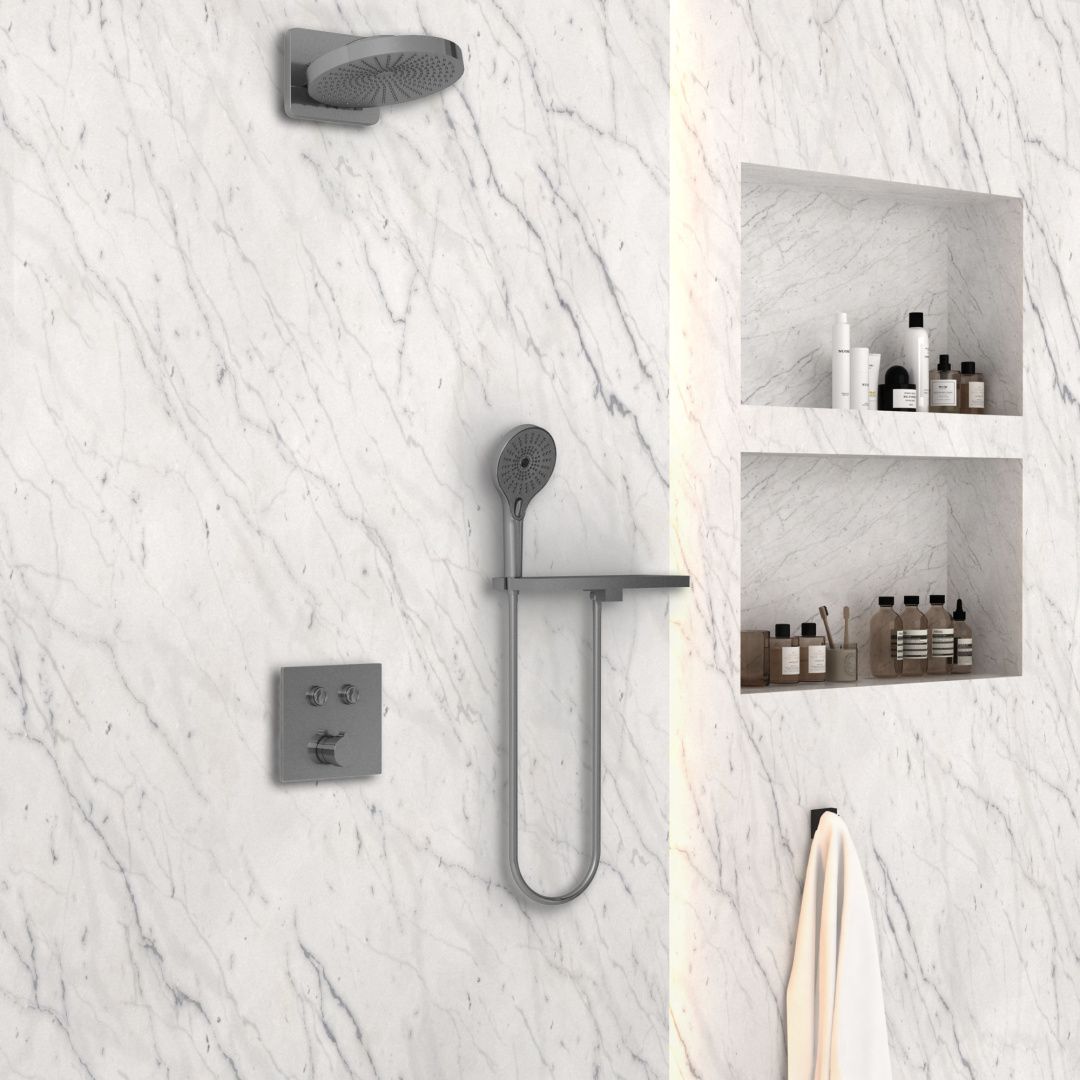 Приобрести vincea встраиваемая душевая система , оружейная сталь vsfw-4i211rgm