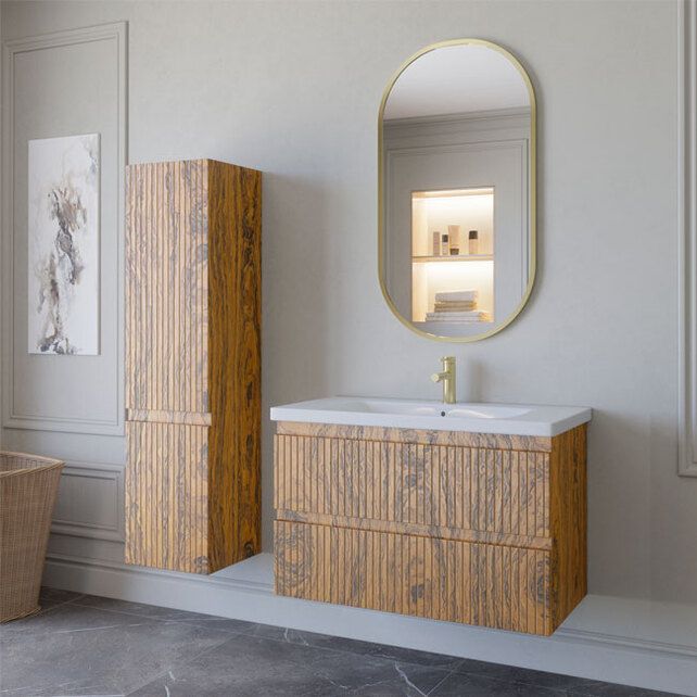 Приобрести caprigo тумба с раковиной forte-albero stripe 90 см, шпон, палисандр