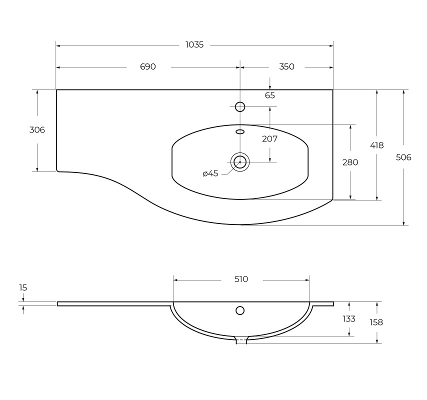 Приобрести cezares тумба подвесная с раковиной vague 104 grigio talpa opaco, правосторонняя, серая 54905