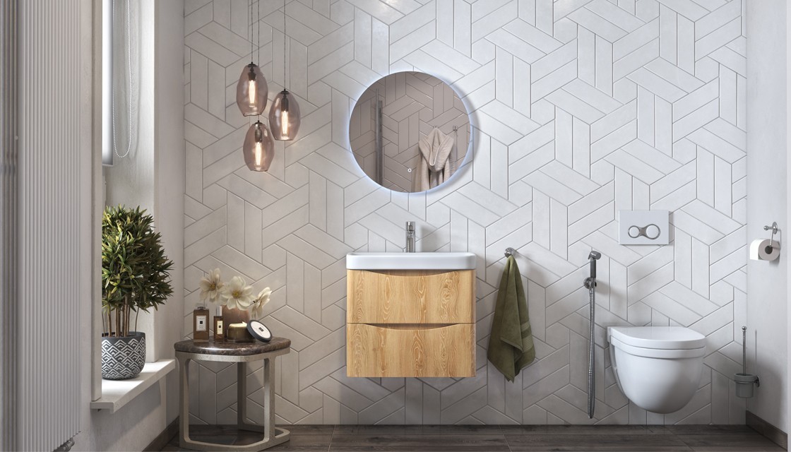 Приобрести тумба подвесная с раковиной velvex clay 60 см дуб верона tpcla.60.2y-230