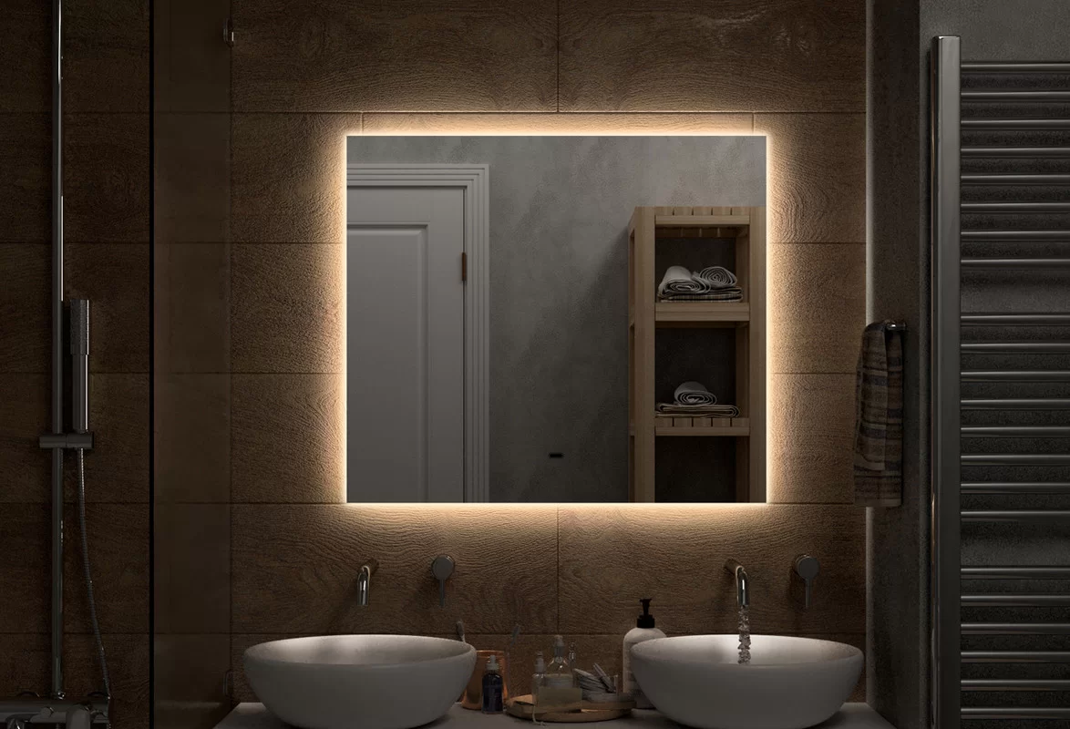 Приобрести continent зеркало с подсветкой trezhe 80х70 см, белое