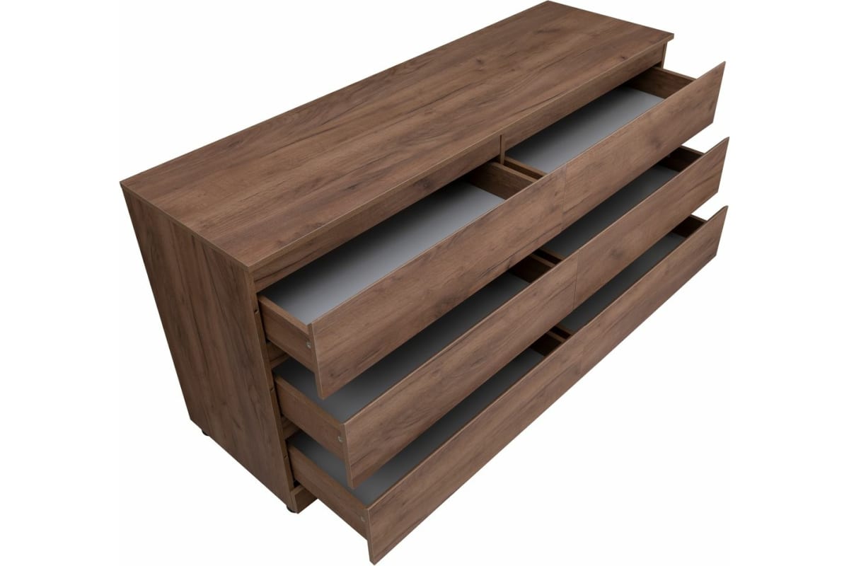 Приобрести aquanet комод сканди 160x48 см, дуб крафт (6 ящиков)