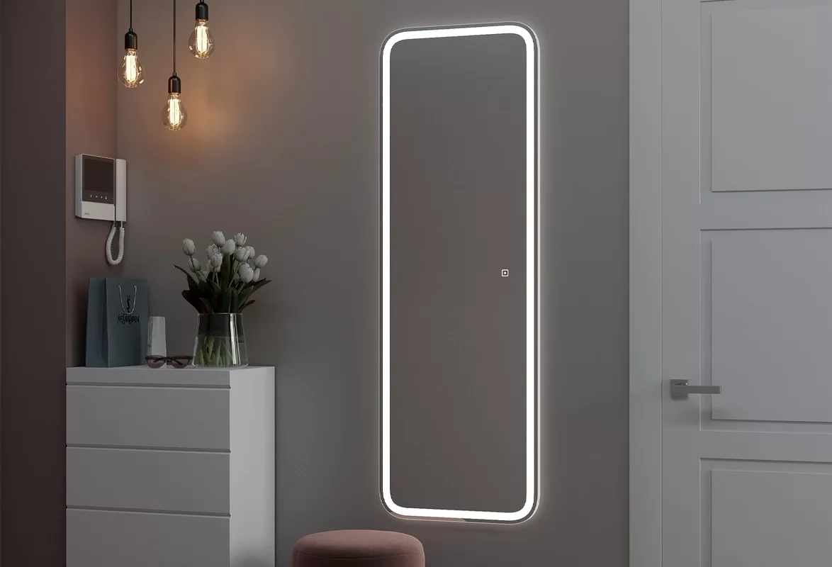 Приобрести continent зеркало с подсветкой loren 45х135 см, белое