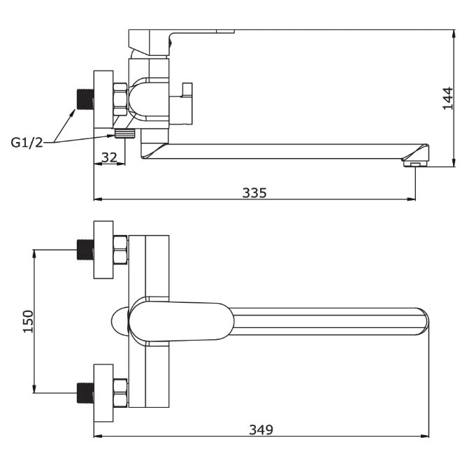 Приобрести смеситель для ванны vieir camomilla с ручным душем, черный v283541c