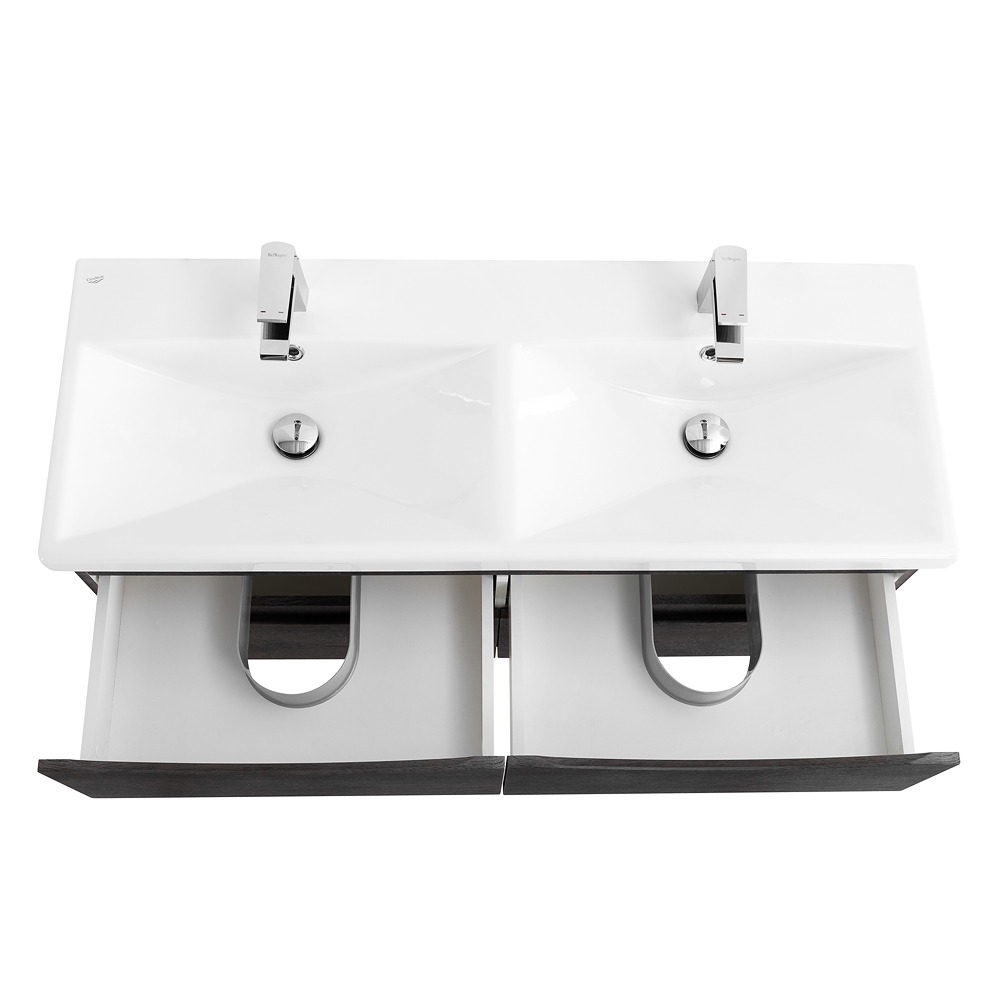 Приобрести belbagno тумба с раковиной marino-cer 120 см, подвесная с ящиками rovere nature grigio, белая раковина