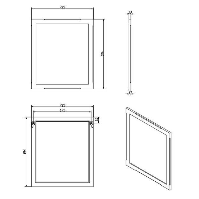 Приобрести caprigo зеркало napoli 75 см, серое, эмаль