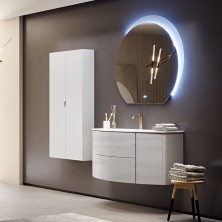 Cezares Тумба подвесная с раковиной EDEN 121 см Frassino bianco,стекло, светло серая 54418