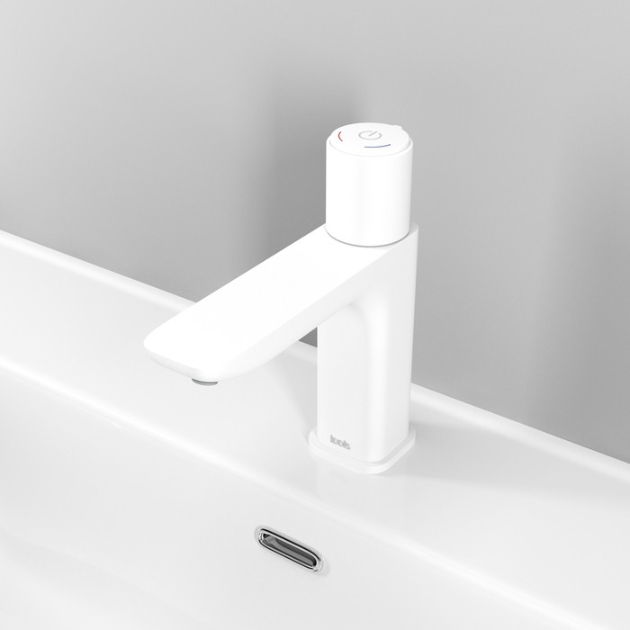 Приобрести iddis смеситель для раковины slide push control 182мм, белый матовый sliwtbti01