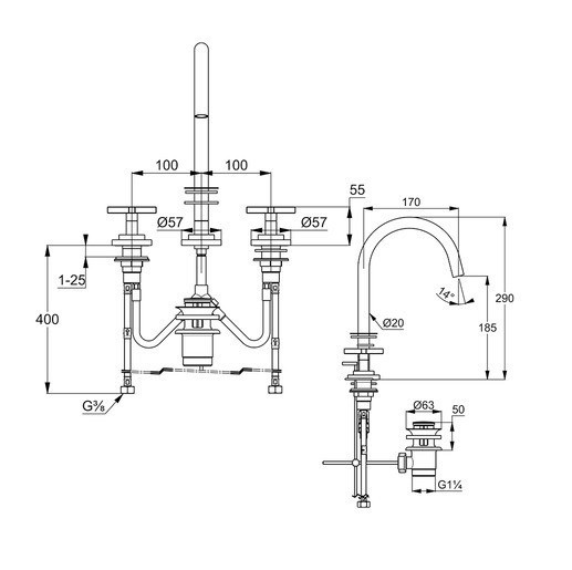 Приобрести kludi nova смес. для умыв. на 3 от. fonte