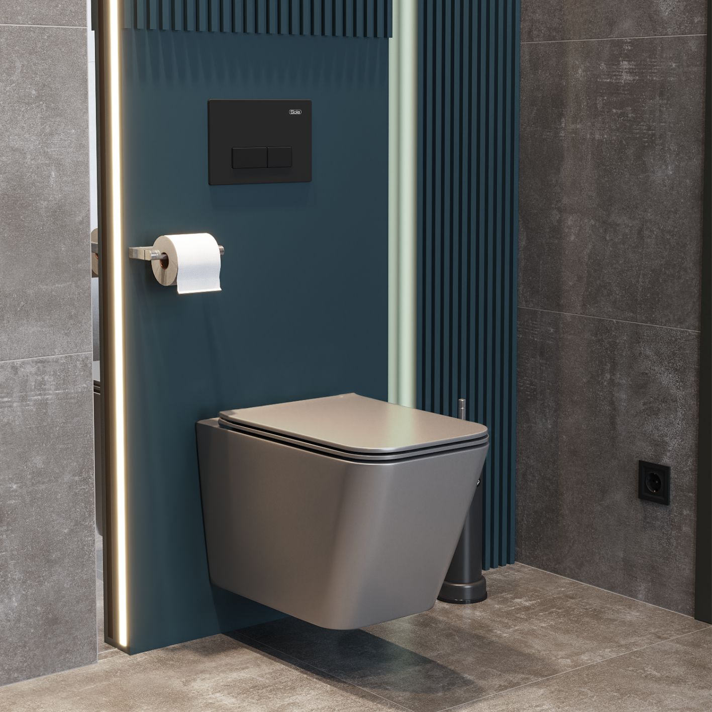 Приобрести sole унитаз подвесной cube 2 grey, безободковый с сиденьем дюропласт, микролифт, серый ут000085188