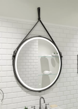 Continent Зеркало с подсветкой Millenium Brown 80х80 см, черное