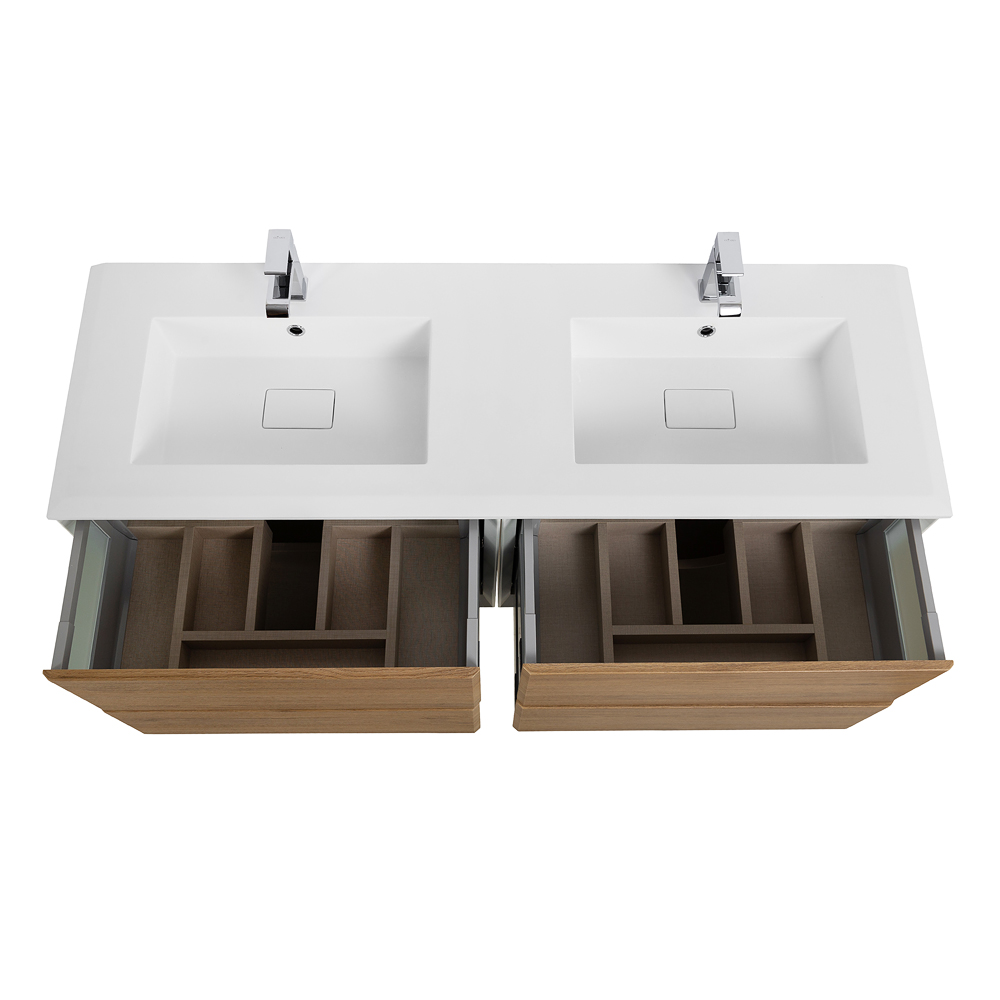 Приобрести cezares тумба подвесная с раковиной на две чаши bellagio 140 см rovere tabacco, дерево 54716