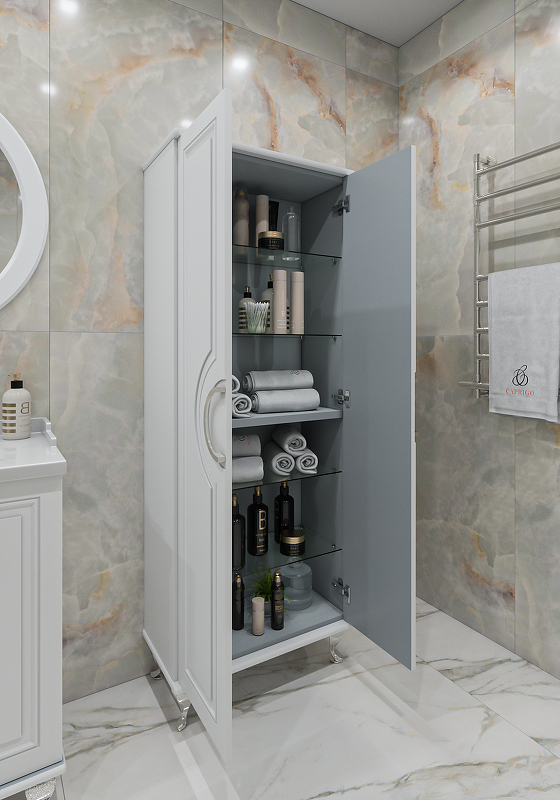 Приобрести caprigo пенал напольный velletta 66 см, распашной, белый 35351-sf027