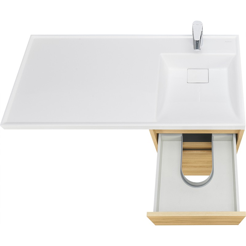 Приобрести тумба напольная с раковиной-столешницей акватон лондри 105 r/l, дуб сантана