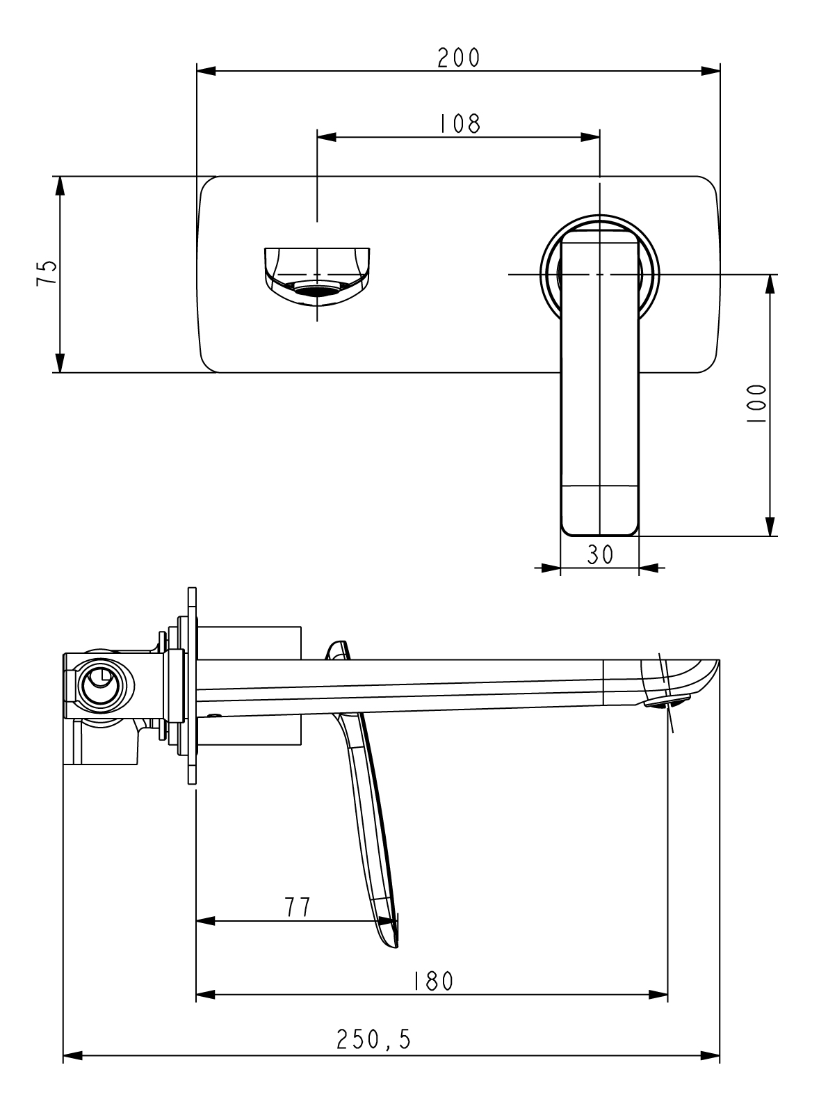 Приобрести смеситель для раковины встроенный timo helmi 4071/00-16sm хром-белый