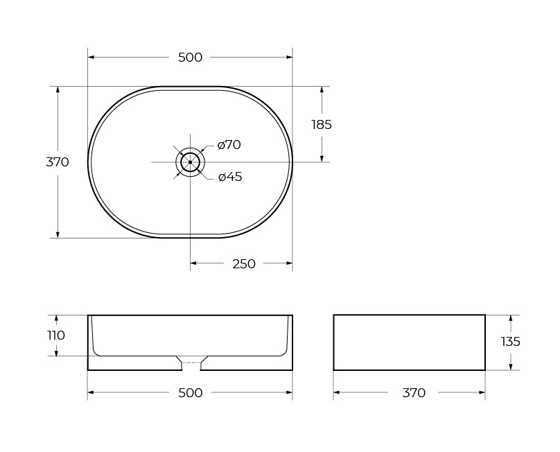 Приобрести belbagno накладная раковина 50х37 см, белая bb1483