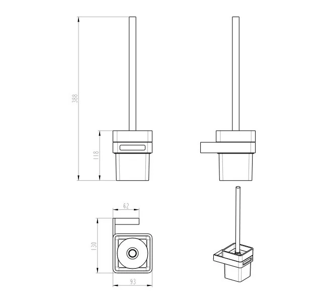 Приобрести boheme ершик для унитаза q, черный 10954-b