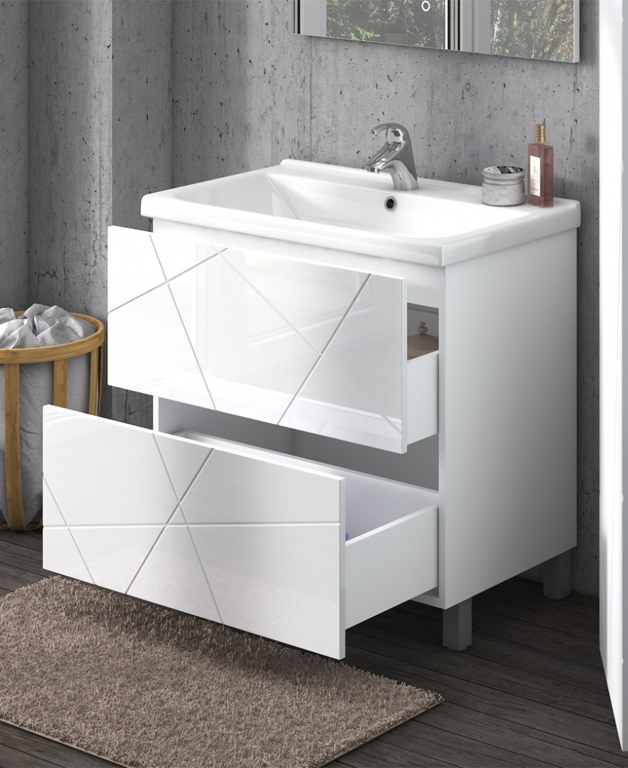 Приобрести vigo тумба с раковиной geometry 50см, 2 ящика, напольная, белая tn.geo.fos.50.2y